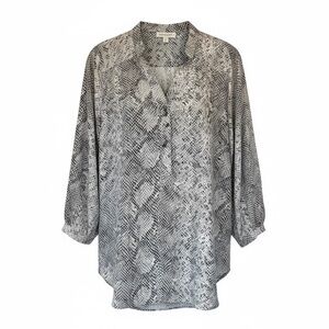 NWT‎ Amour Vert Amy-Serpentine 100% Silk Blouse